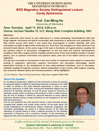 IEEE Magnetics Society Distinguished Lecture: Cavity Spintronics